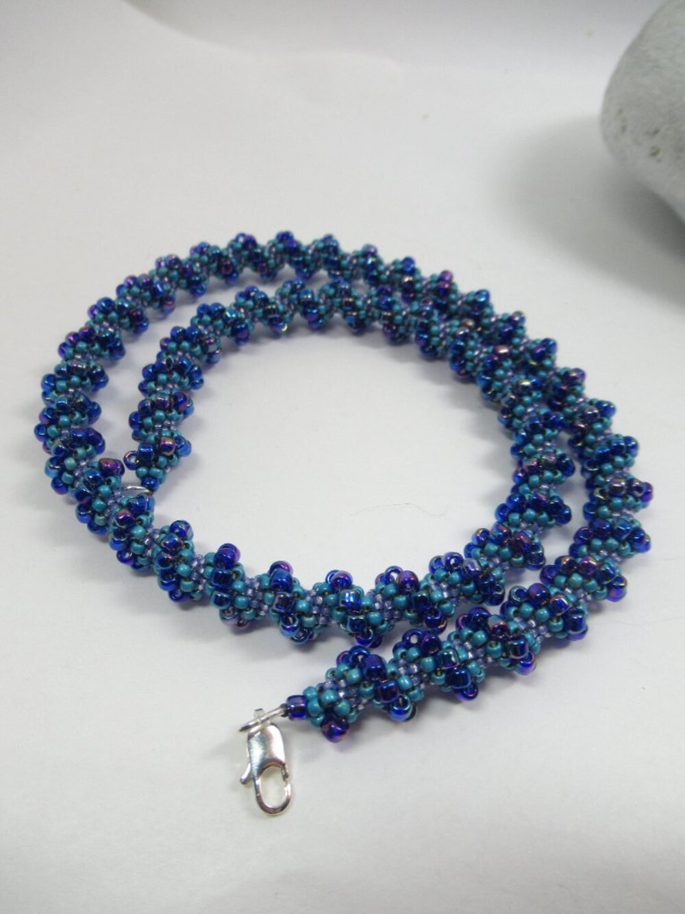 Blue Cellini Spiral Necklace